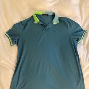 G/FORE Blue Polo Shirt with Green Accents